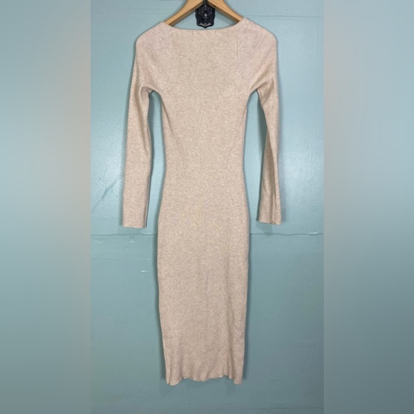 Revolve One Grey Day Lakeyn Dress In Beige Cream Sz M Bodycon Square Neckline - Picture 6 of 8